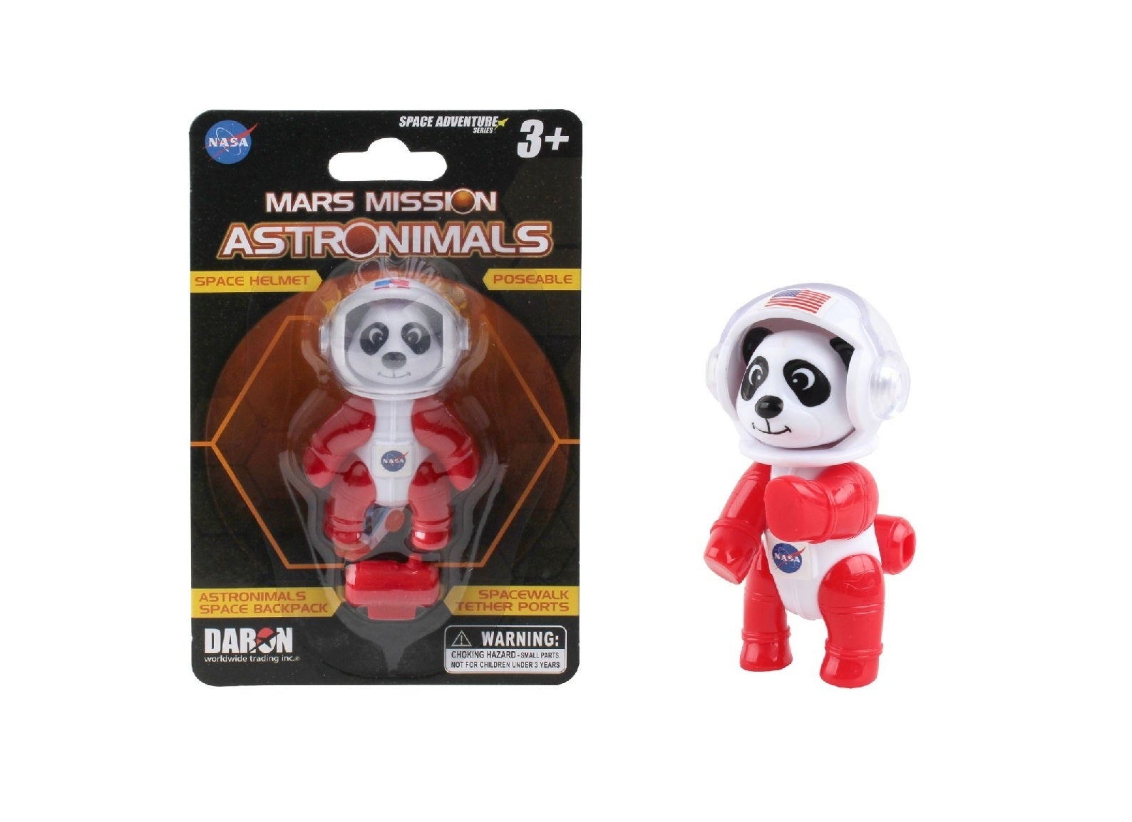 Mars Mission Astronimals Panda: Figura Animale In Tuta Spaziale Con Casco, Giocattolo NASA (3+ Anni)